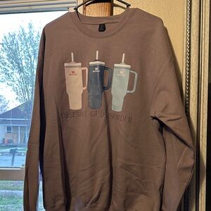 Stanley Brown Crewneck Sweatshirt with Tumbler Graphic